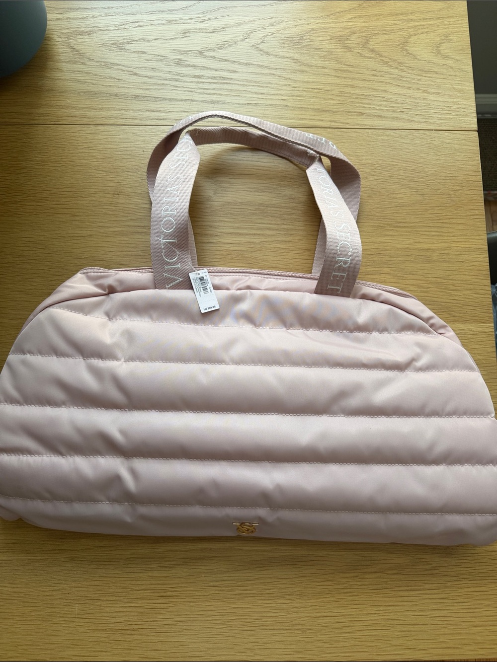 NWT Victoria's Secret Blush Quilted Tote with Logo Straps